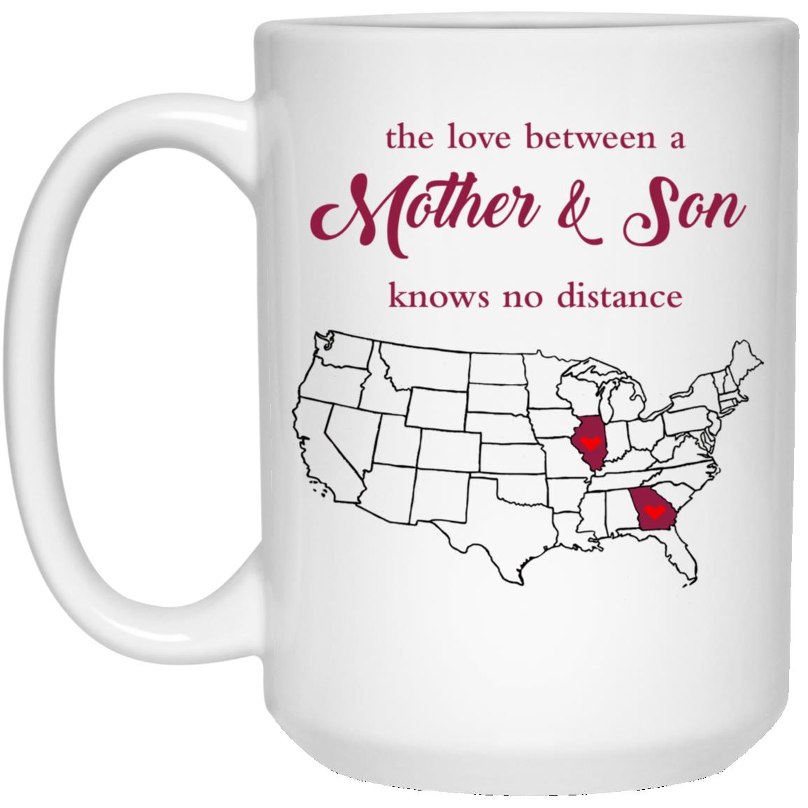 Illinois Georgia The Love Between Mother And Son Mug - Mug Teezalo