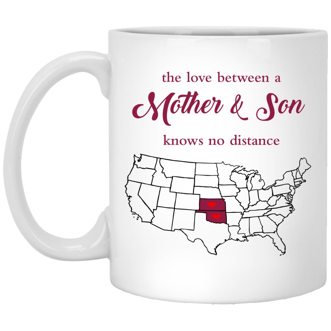 Oklahoma Kansas The Love Between Mother And Son Mug - Mug Teezalo
