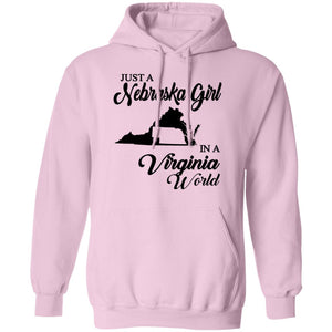 Just A Nebraska Girl In A Virginia World T-Shirt - T-shirt Teezalo