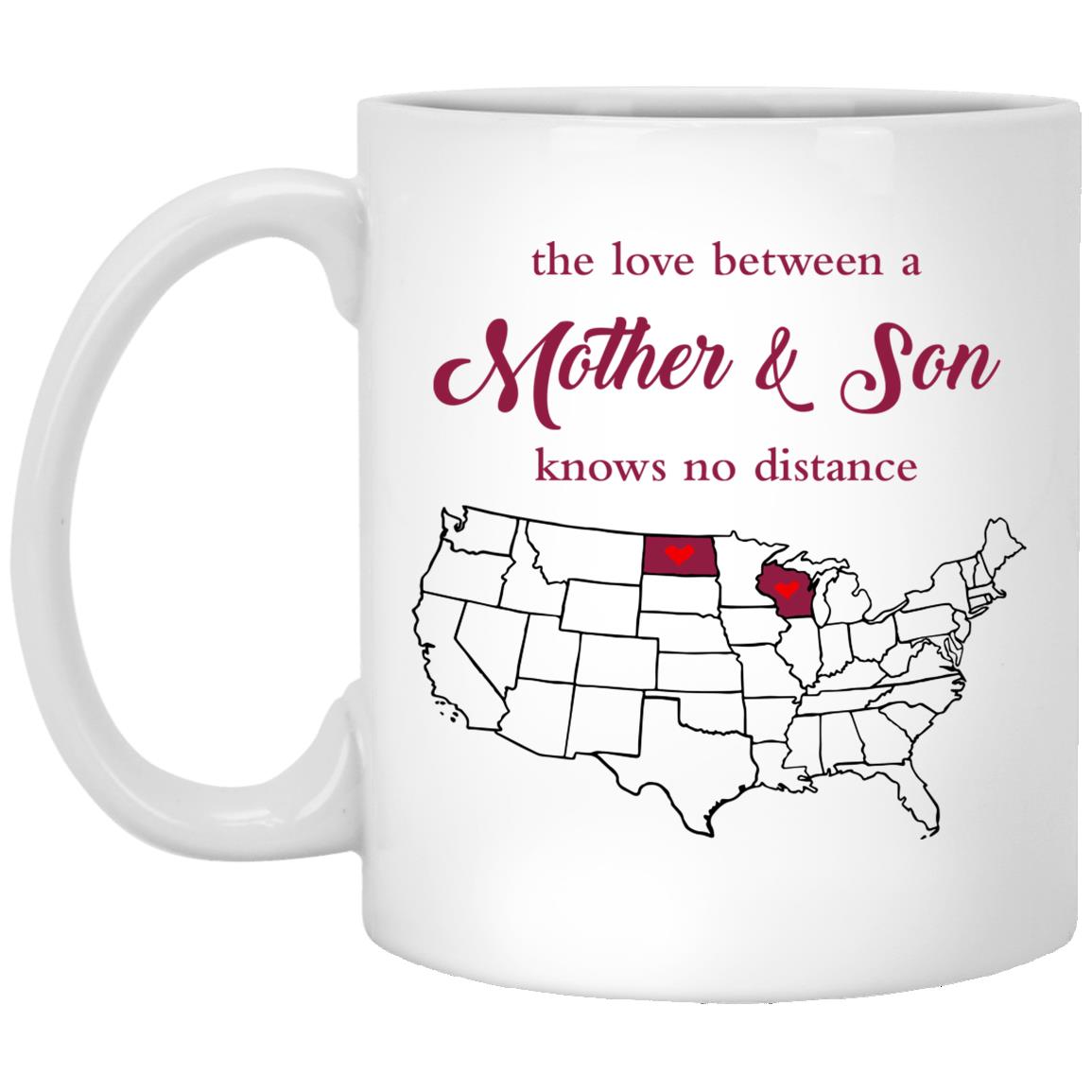 North Dakota Wisconsin	The Love Between Mother And Son Mug - Mug Teezalo