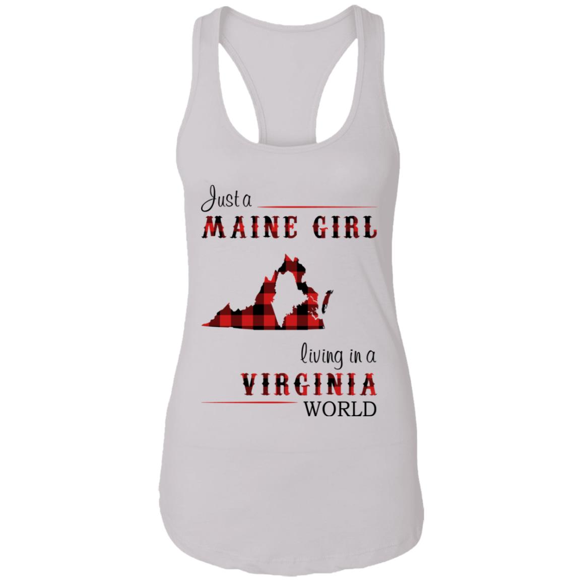 Just A Maine Girl Living In A Virginia World T-Shirt - T-shirt Teezalo