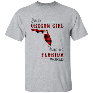 Just An Oregon Girl Living In A Florida World T-shirt - T-shirt Born Live Plaid Red Teezalo