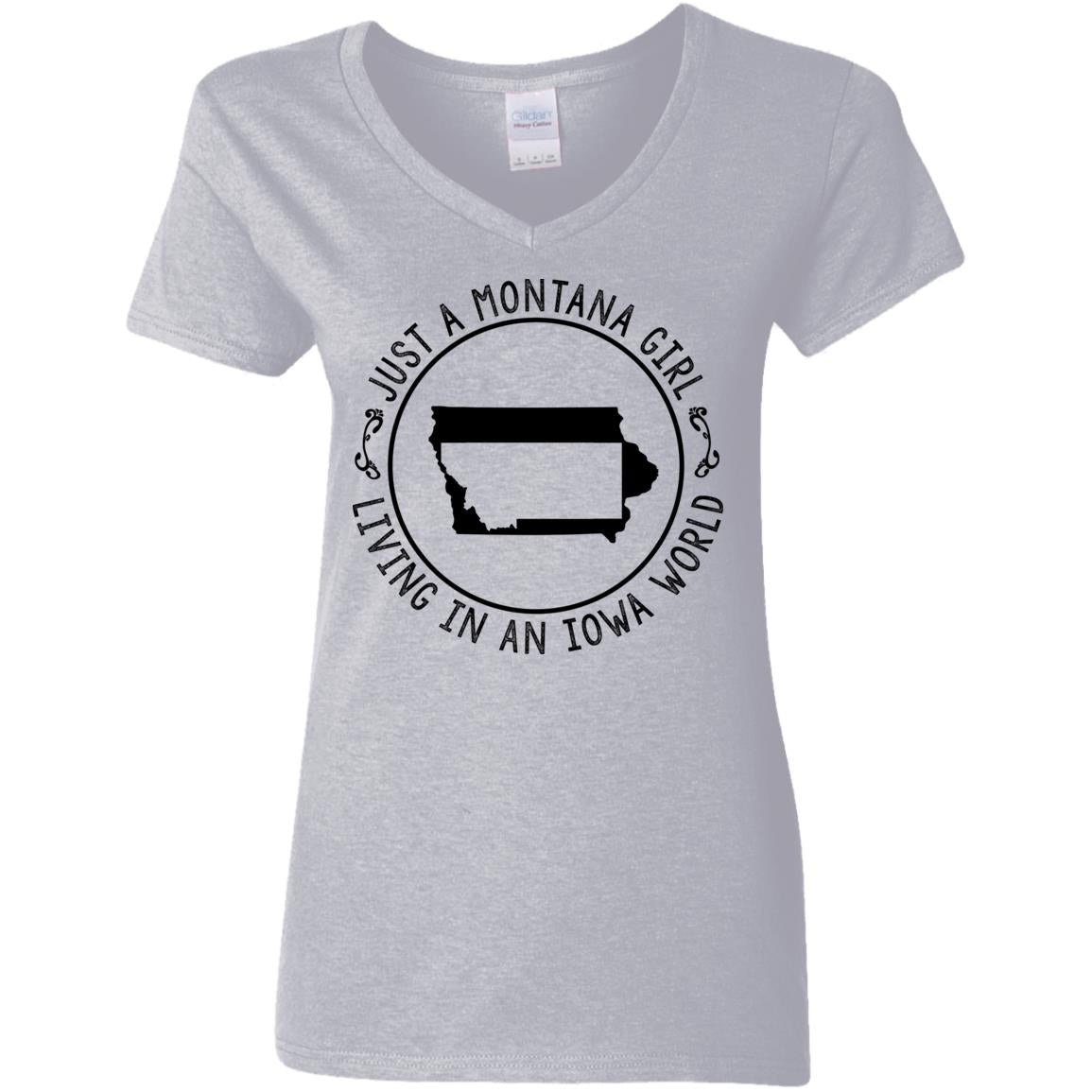 Montana Girl Living In Iowa World Hoodie - Hoodie Teezalo