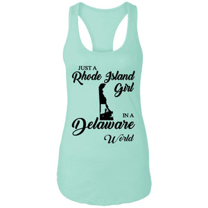 Just A Rhode Island Girl In A Delaware World T-shirt - T-shirt Teezalo