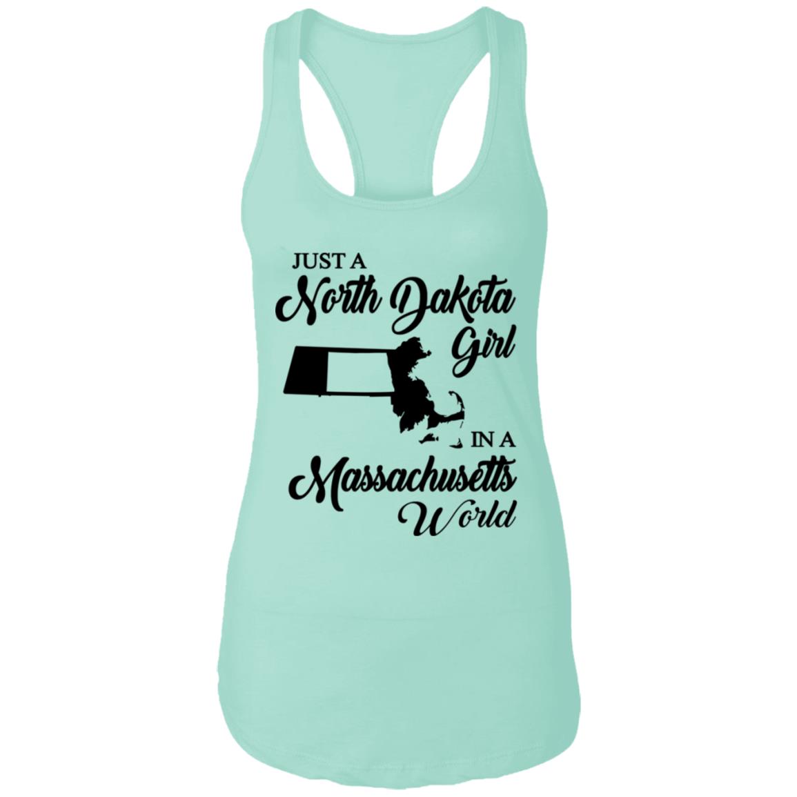 Just A North Dakota Girl In A Massachusetts World T Shirt - T-shirt Teezalo