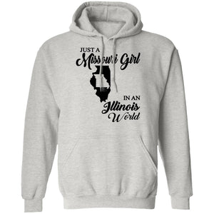 Just A Missouri Girl In An Illinois World T-Shirt - T-shirt Teezalo