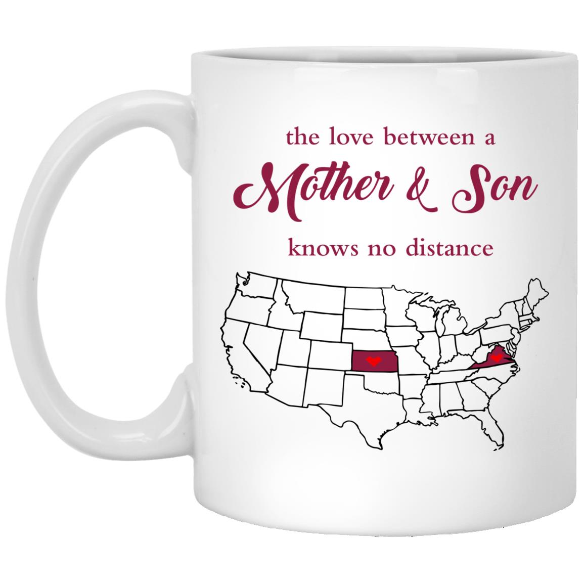 Virginia Kansas The Love Between Mother And Son Mug - Mug Teezalo