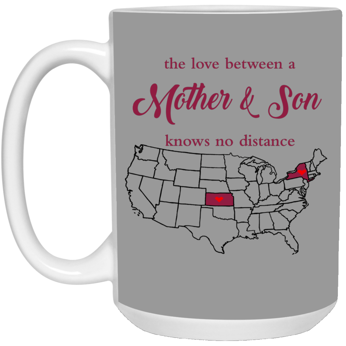 Kansas New York The Love Between Mother And Son Mug - Mug Teezalo
