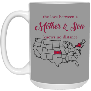 Kansas New York The Love Between Mother And Son Mug - Mug Teezalo