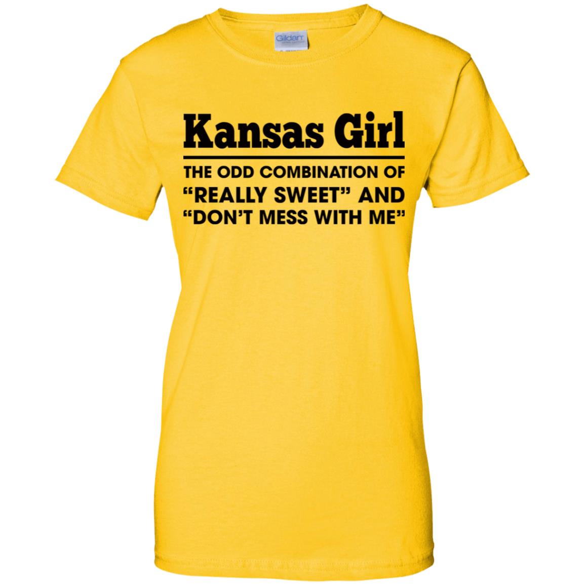 Kansas Girl Of Really Sweet And Don't Mess With Me T-Shirt - T-shirt Teezalo