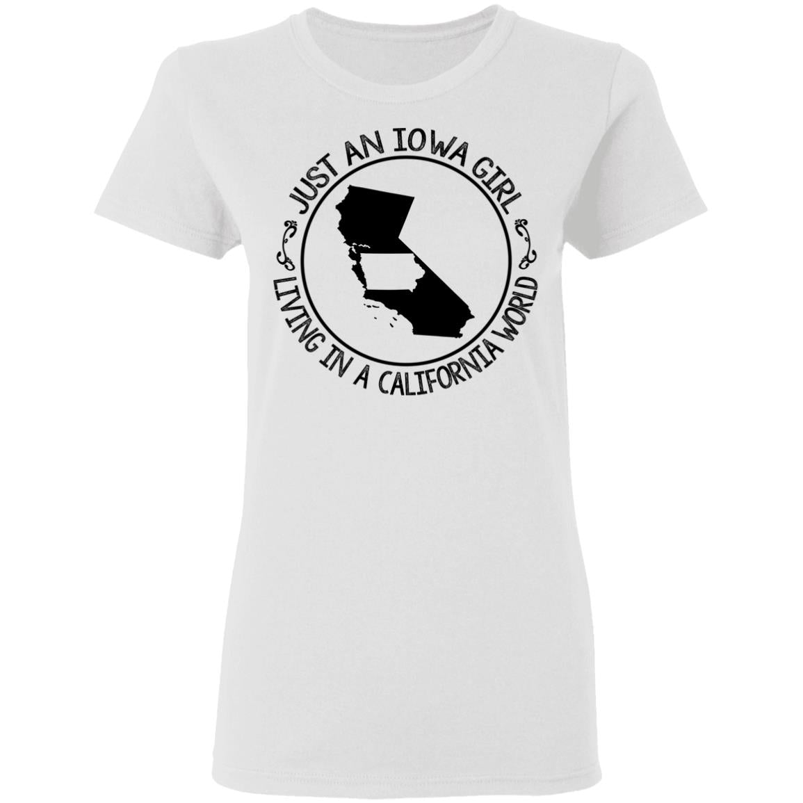 Just An Iowa Girl Living In A California World Hoodie - Hoodie Teezalo