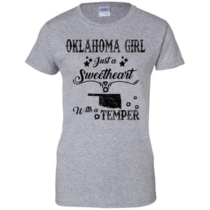 Oklahoma Girl Just A Sweetheart With A Temper T Shirt - T-shirt Teezalo