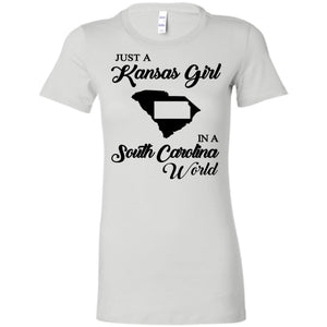 Just A Kansas Girl In A South Carolina World T-Shirt - T-shirt Teezalo