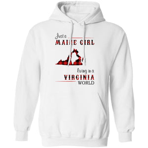 Just A Maine Girl Living In A Virginia World T-Shirt - T-shirt Teezalo