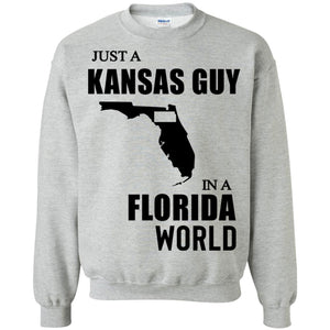 Just A Kansas Guy In A Florida World Hoodie - Hoodie Teezalo