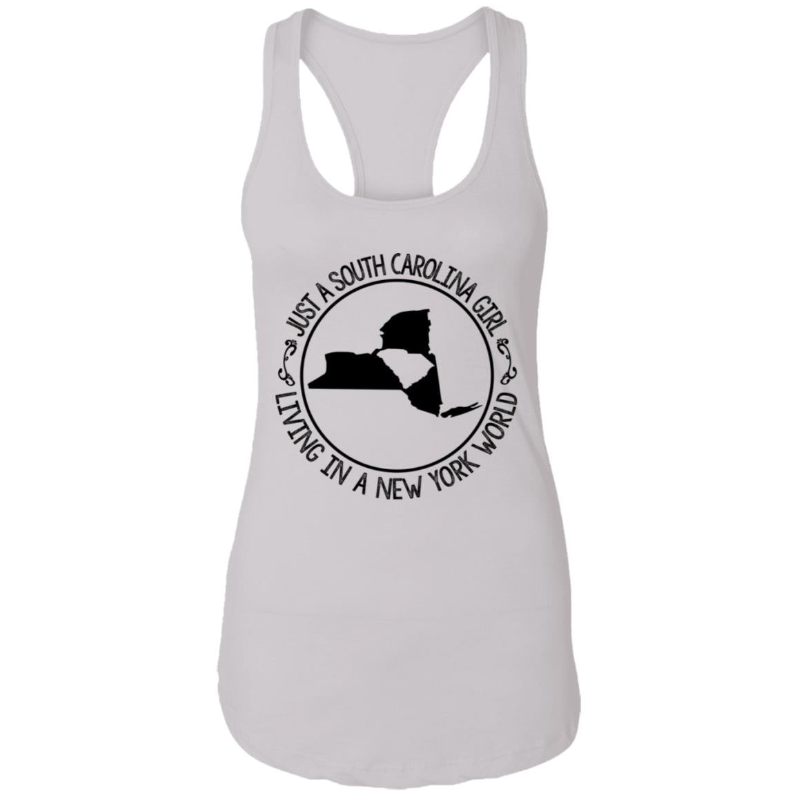 Just A South Carolina Girl Living In A New York World T-shirt - T-shirt Teezalo