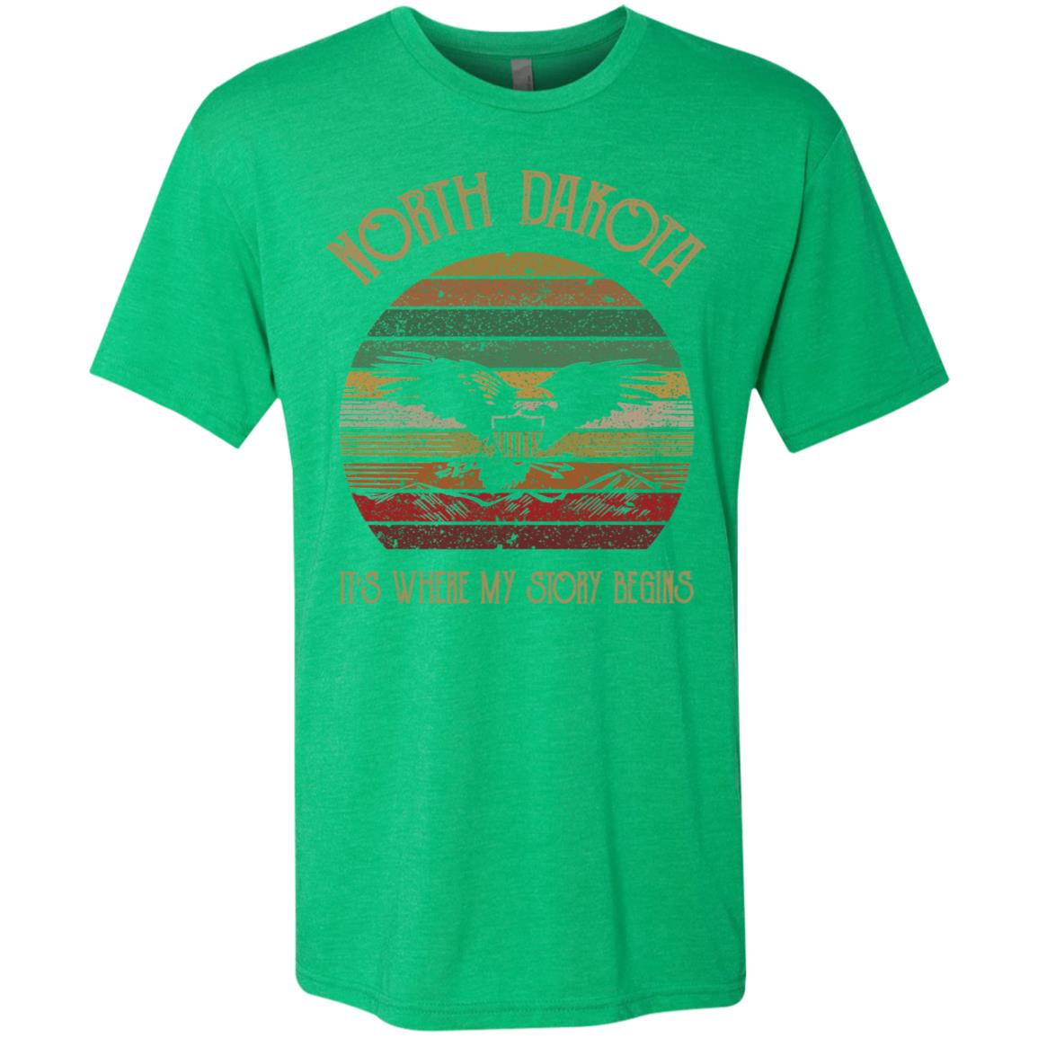 North Dakota Where My Story Begins T-Shirt - T-shirt Teezalo