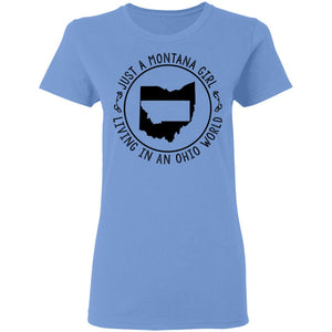 Montana Girl Living In Ohio World Hoodie - Hoodie Teezalo