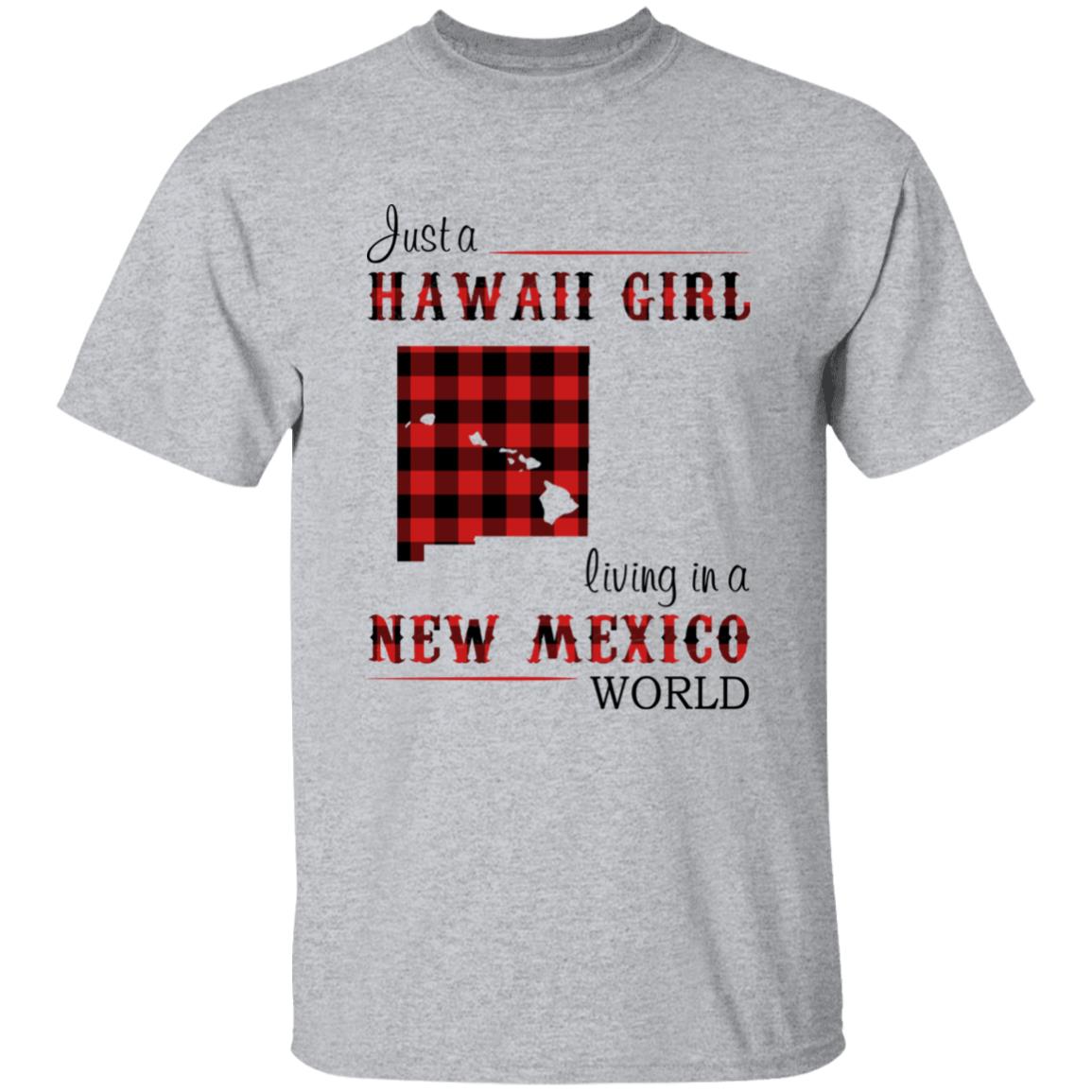 Just A Hawaii Girl Living In A New Mexico World T-shirt - T-shirt Born Live Plaid Red Teezalo
