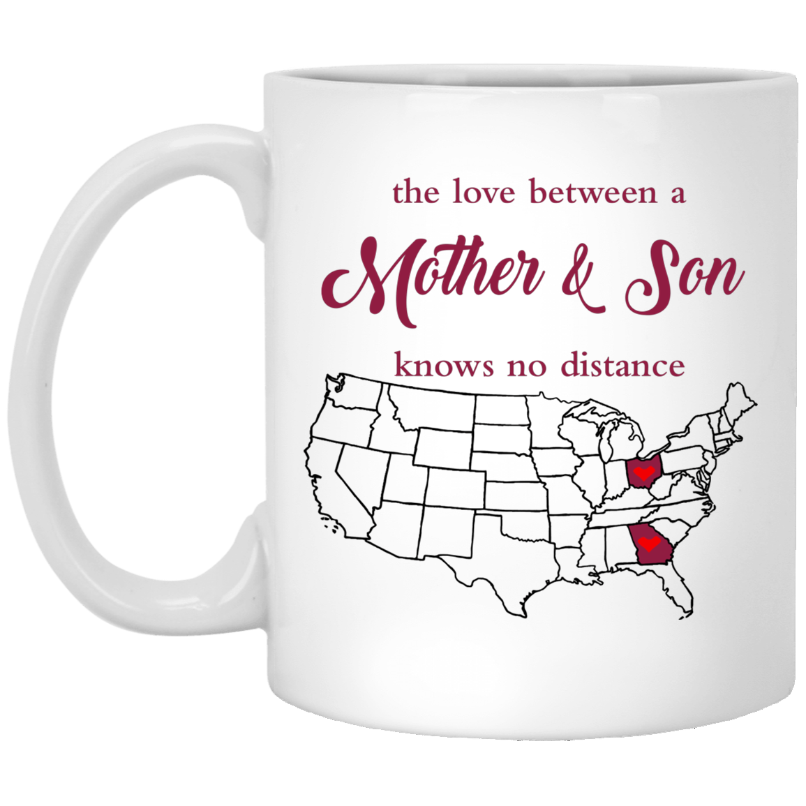 Georgia Ohio The Love Between Mother And Son Mug - Mug Teezalo