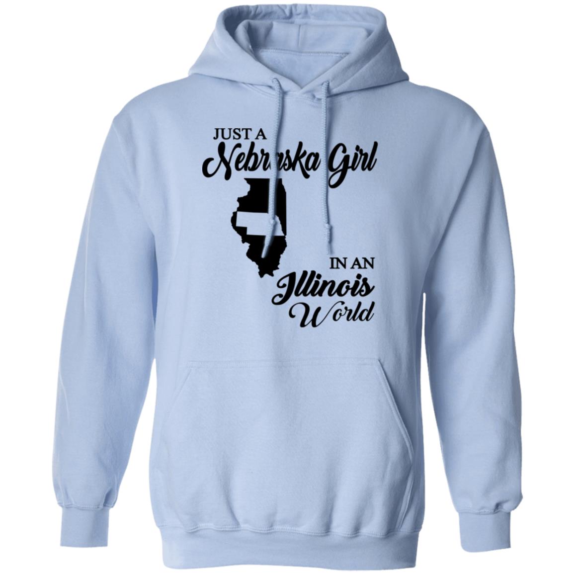 Just A Nebraska Girl In An Illinois World T-Shirt - T-shirt Teezalo