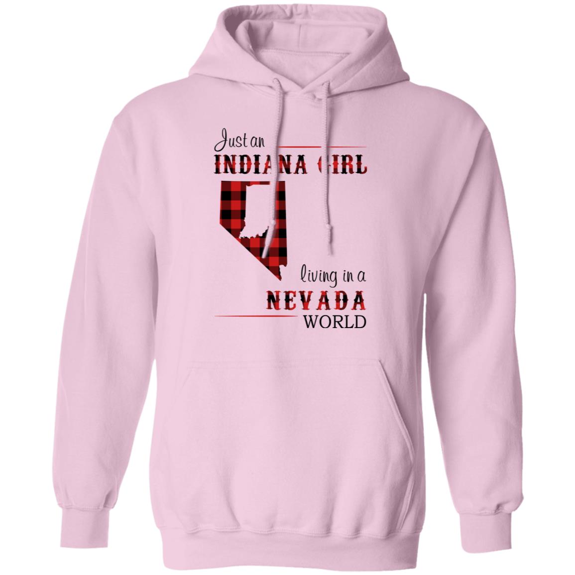 Just An Indiana Girl Living In A Nevada World T-Shirt - T-shirt Born Live Plaid Red Teezalo