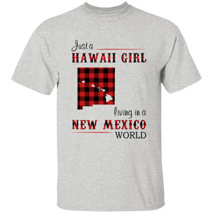 Just A Hawaii Girl Living In A New Mexico World T-shirt - T-shirt Born Live Plaid Red Teezalo