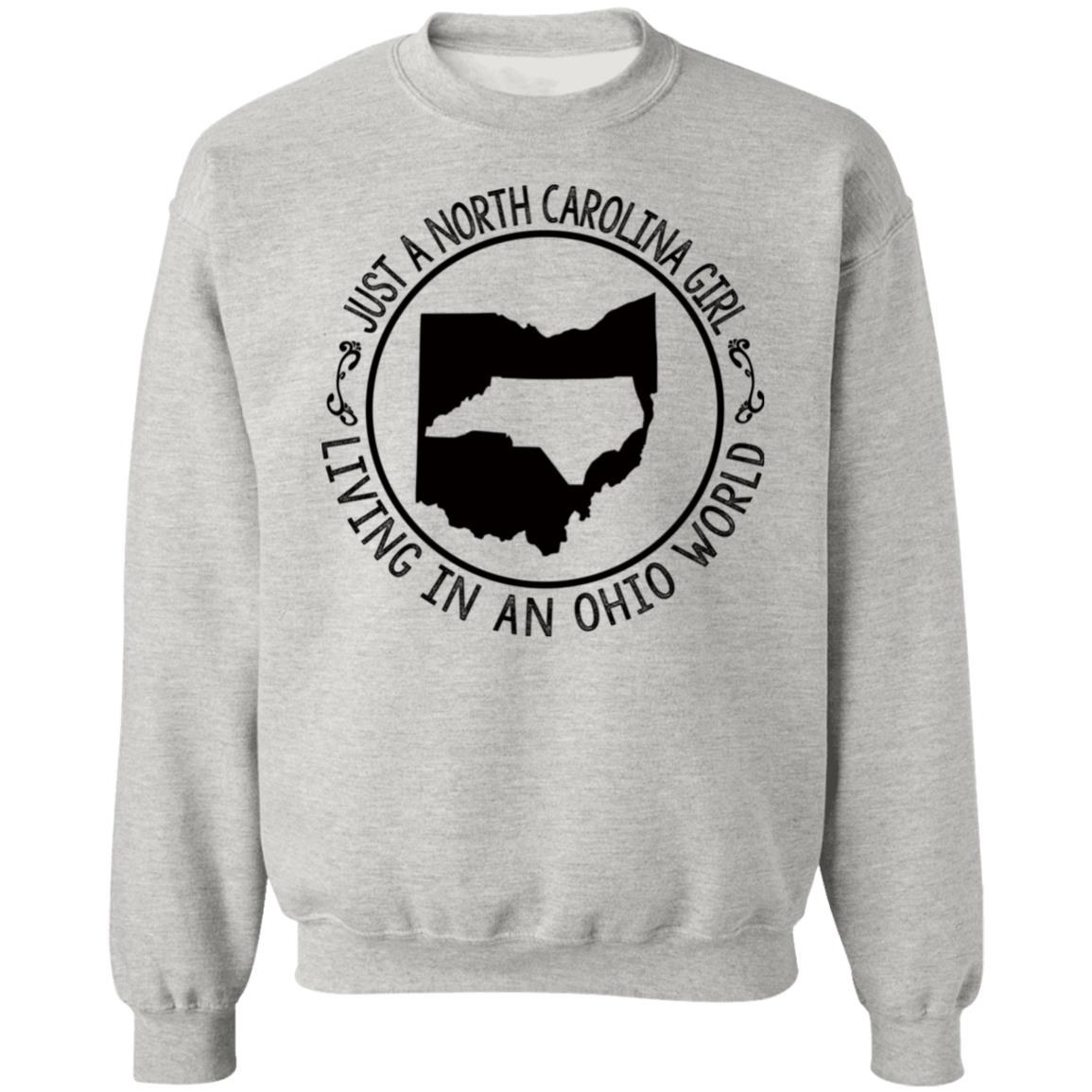 North Carolina Girl Living In Ohio World T- Shirt - T-shirt Teezalo