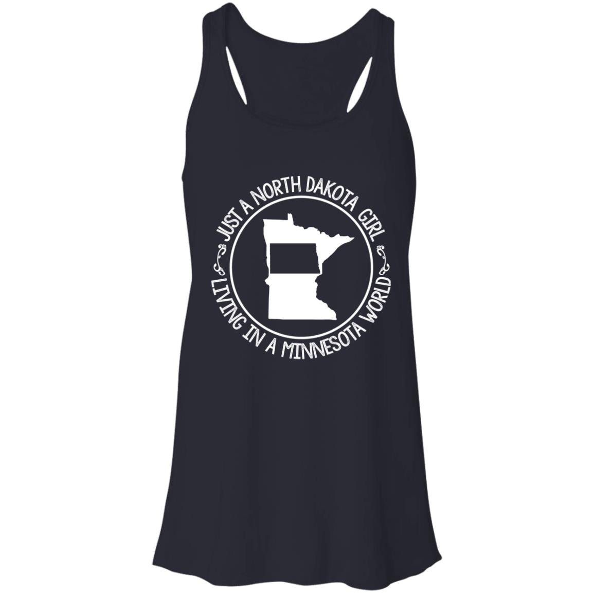 North Dakota Girl Living In Minnesota World T Shirt - T-shirt Teezalo