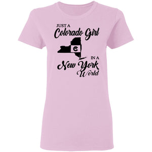 Just A Colorado Girl In A New York World T-shirt - T-shirt Teezalo