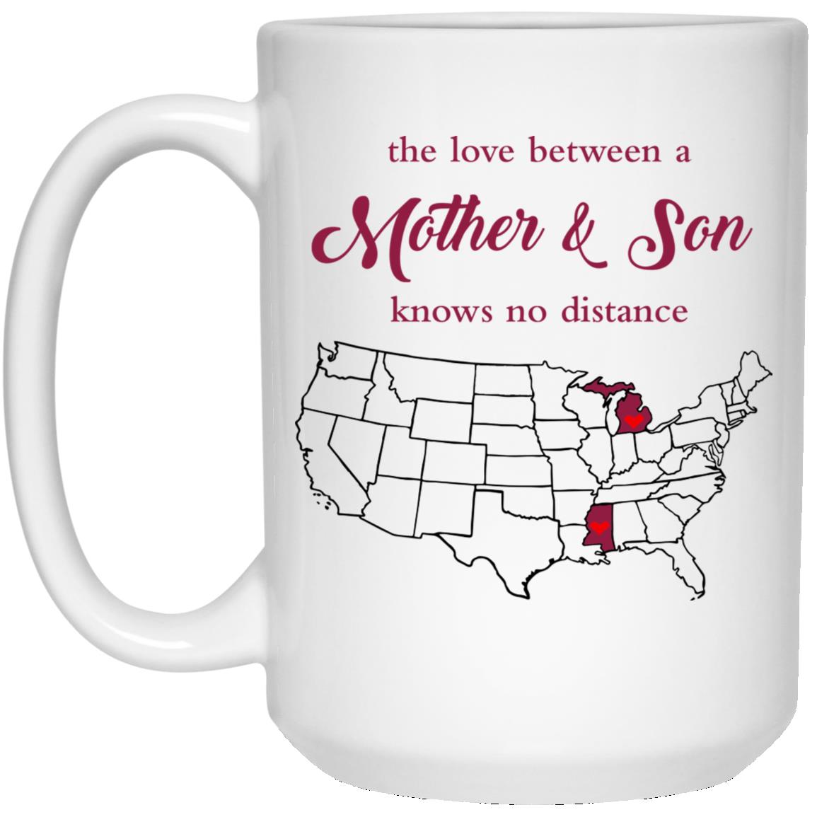 Michigan Mississippi The Love Between Mother And Son Mug - Mug Teezalo