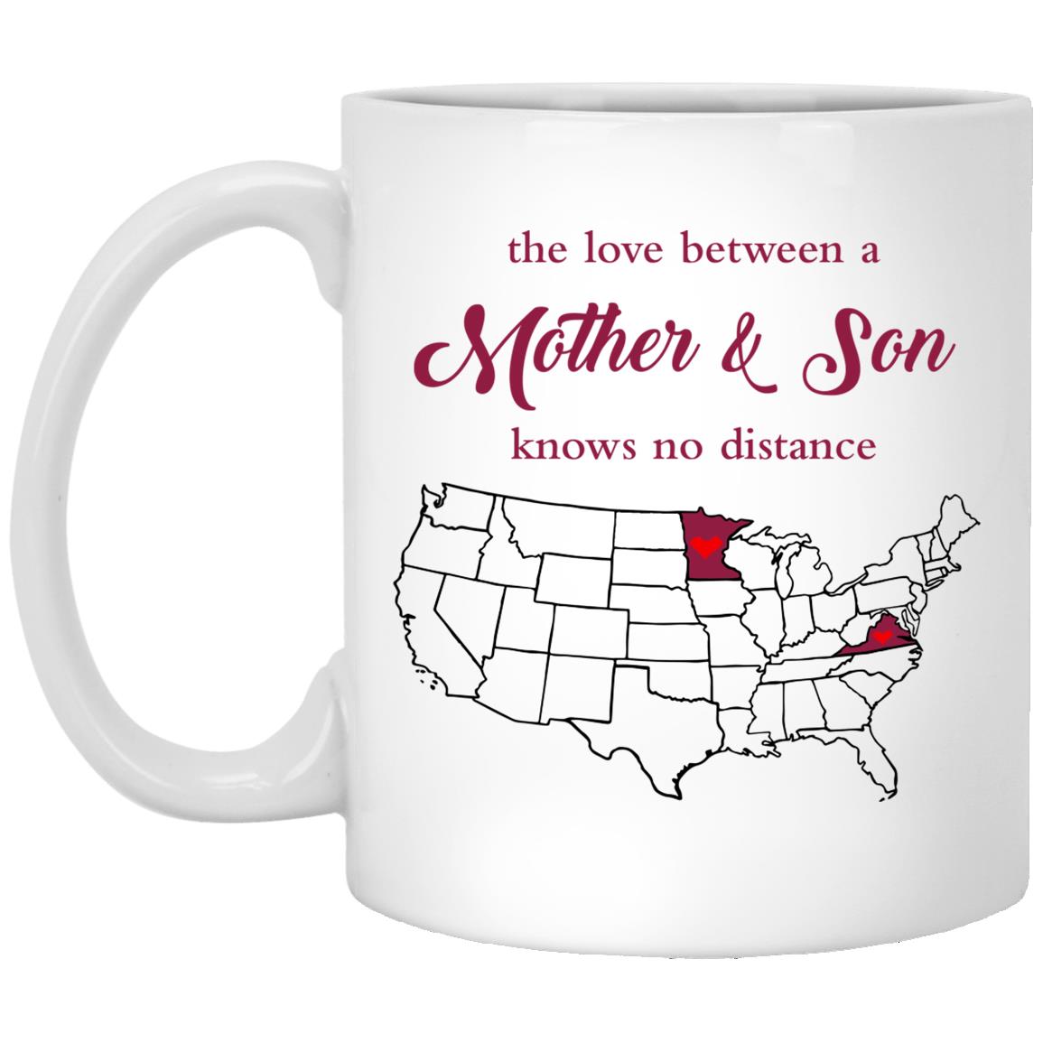Minnesota Virginia The Love Between Mother And Son Mug - Mug Teezalo