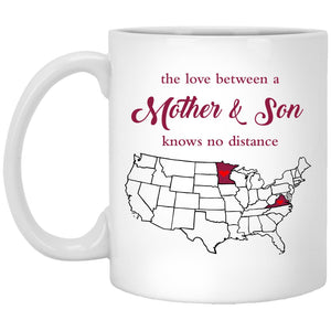 Minnesota Virginia The Love Between Mother And Son Mug - Mug Teezalo