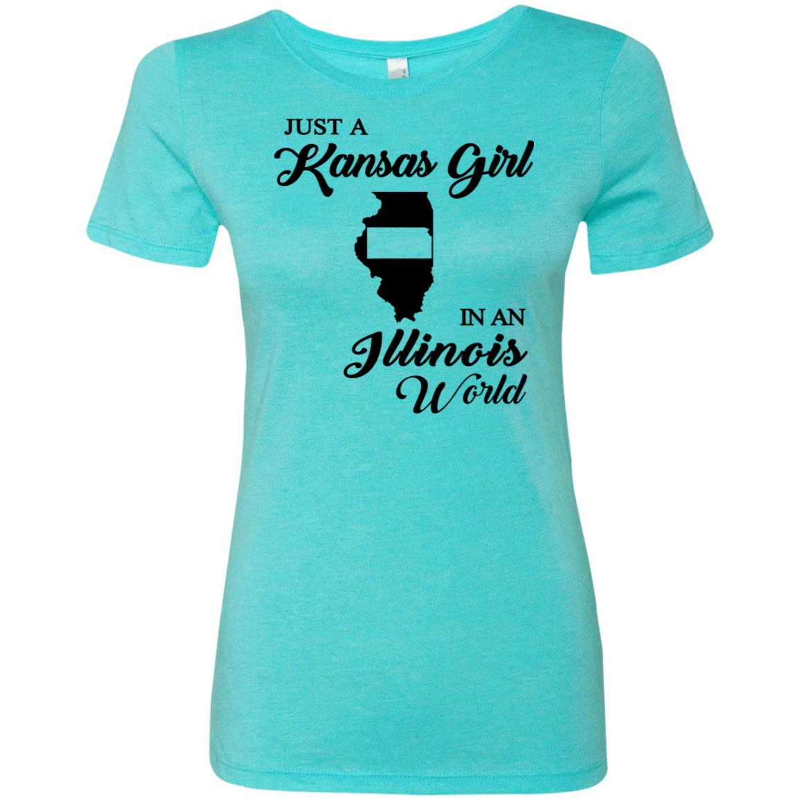 Just A Kansas Girl In An Illinois World T-Shirt - T-shirt Teezalo