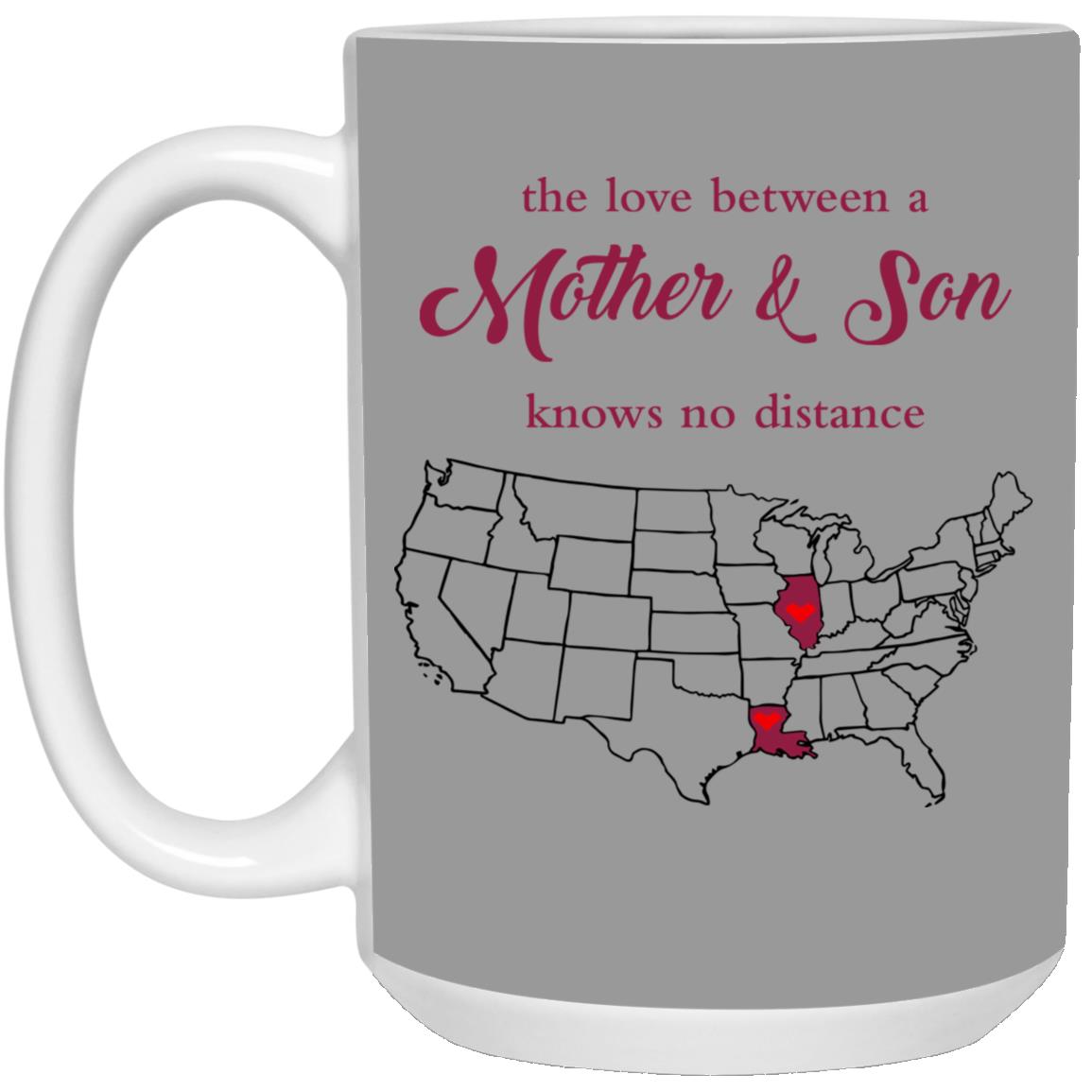 Illinois Louisiana The Love Between Mother And Son Mug - Mug Teezalo