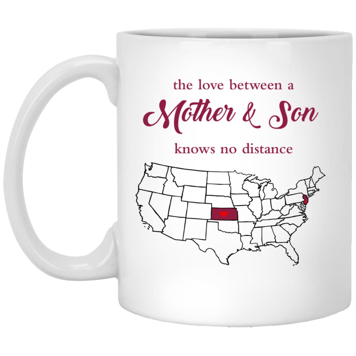 New Jersey Kansas The Love Between Mother And Son Mug - Mug Teezalo