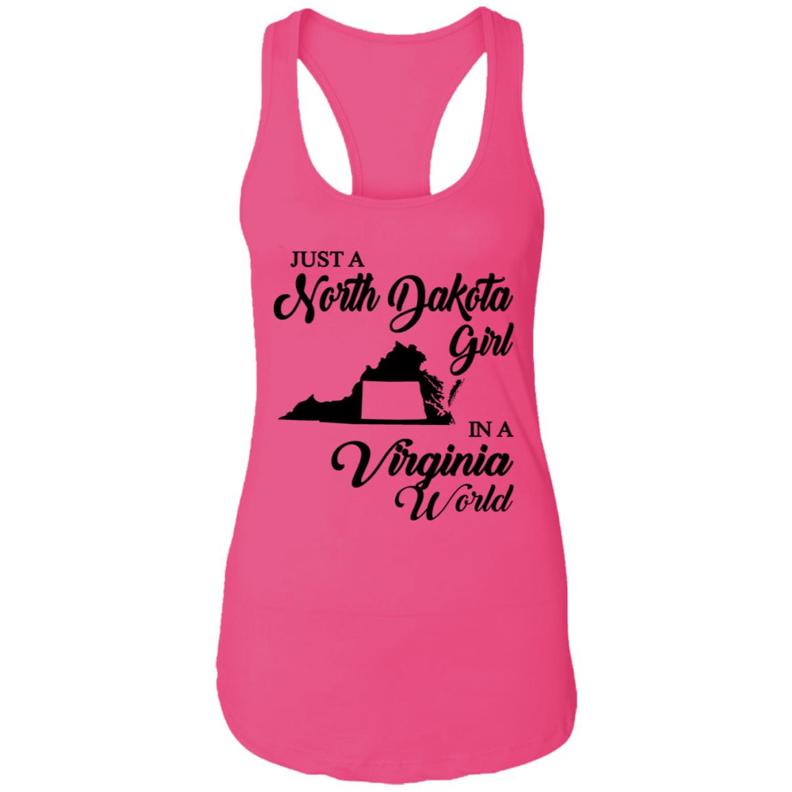 Just A North Dakota Girl In A Virginia World T Shirt - T-shirt Teezalo