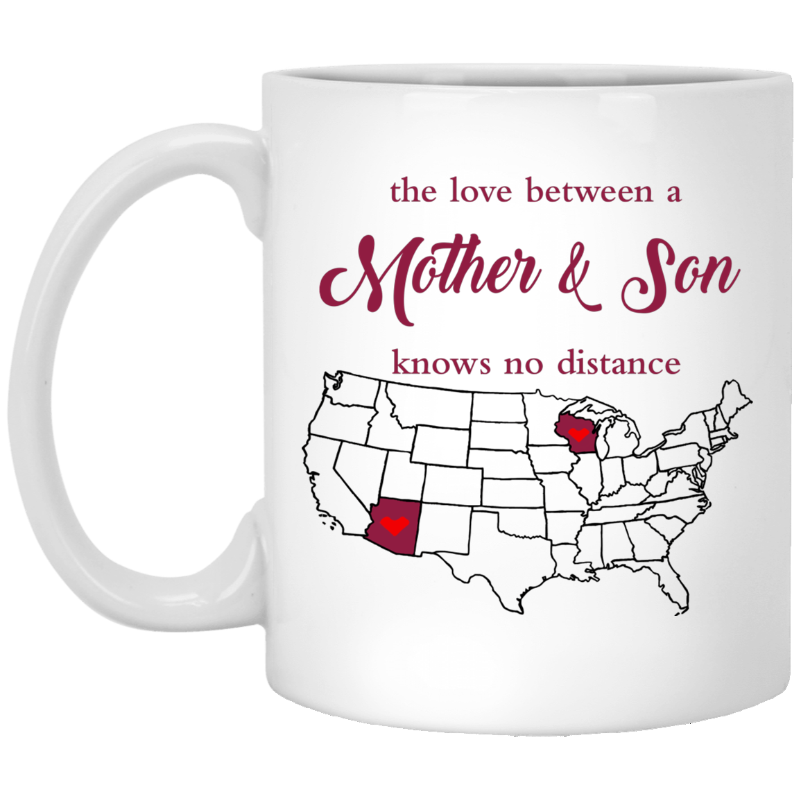 Wisconsin Arizona The Love Mother And Daughter Mug - Mug Teezalo