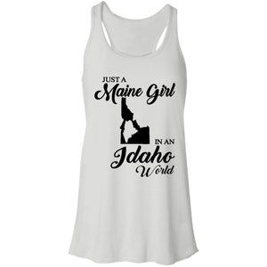 Just A Maine Girl In An Idaho World T-Shirt - T-shirt Teezalo