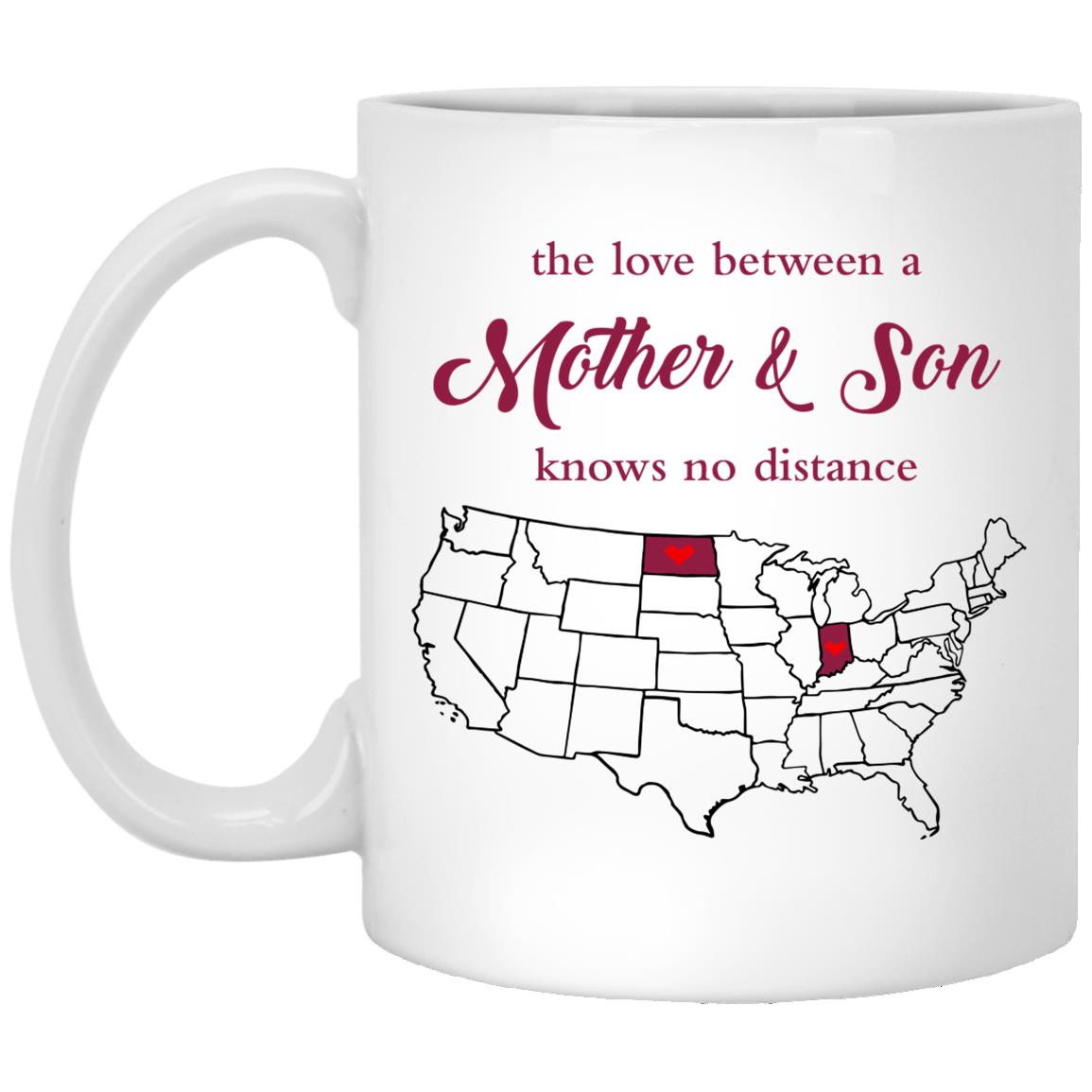 North Dakota Indiana The Love Between Mother And Son Mug - Mug Teezalo