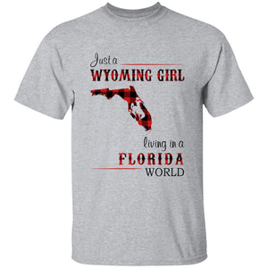 Just A Wyoming Girl Living In A Florida World T-shirt - T-shirt Born Live Plaid Red Teezalo
