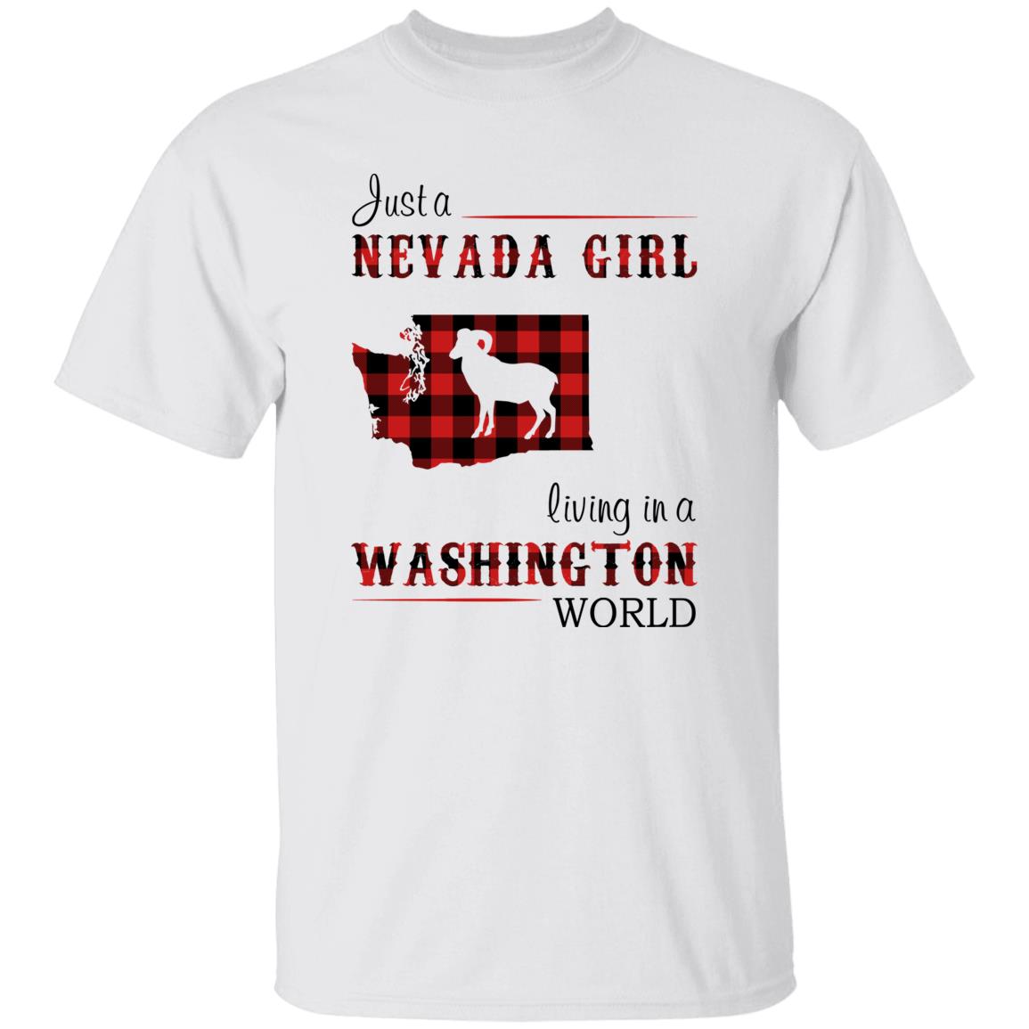 Just A Nevada Girl Living In A Washington World T-shirt - T-shirt Born Live Plaid Red Teezalo
