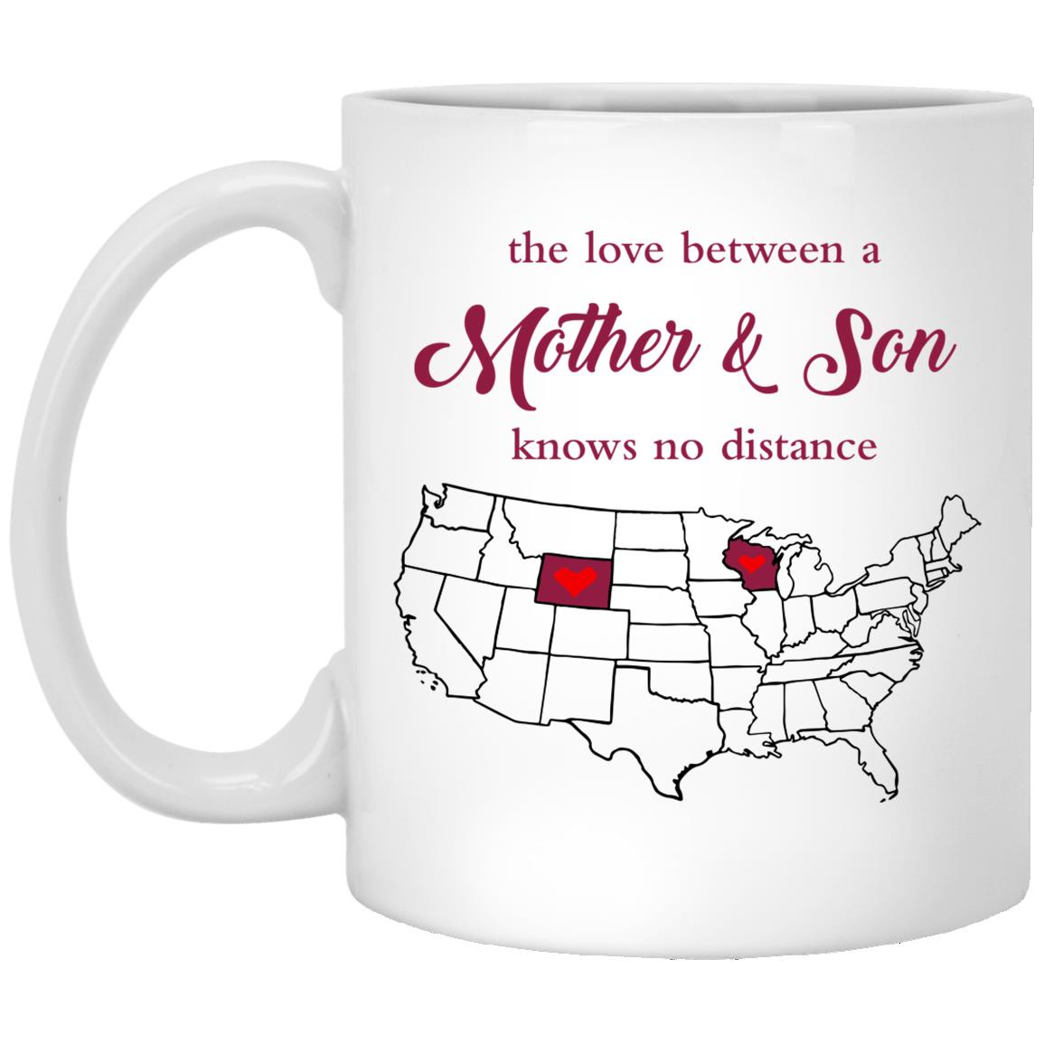 Wisconsin Wyoming The Love Between Mother And Son Mug - Mug Teezalo