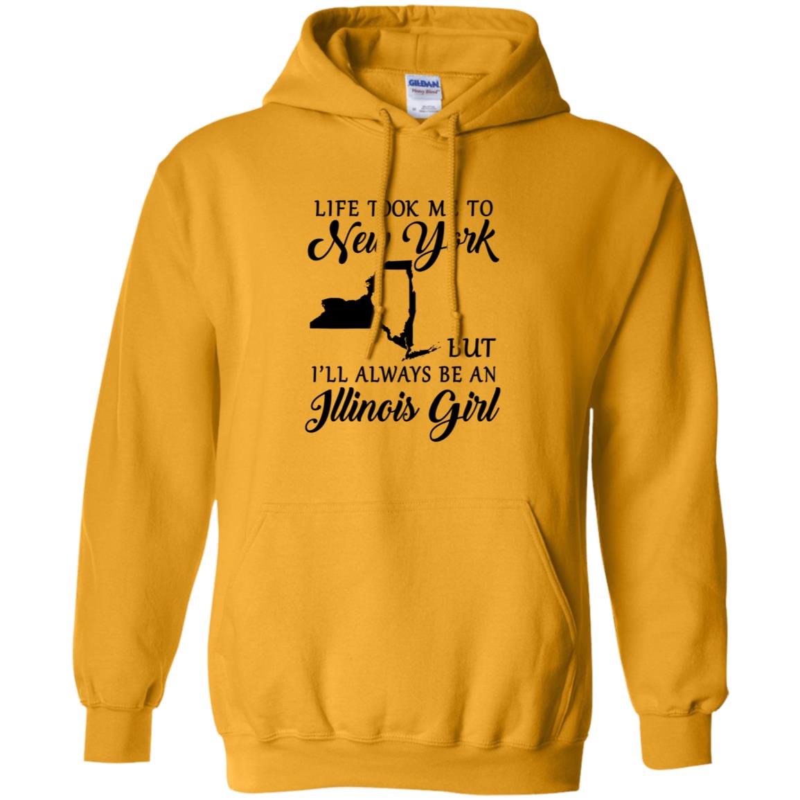 Life Took Me To New York Always Be An Illinois Girl T-shirt - T-shirt Teezalo