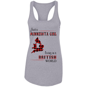 Just A Minnesota Girl Living In A British World T Shirt - T-shirt Teezalo