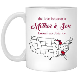 Michigan Georgia The Love Between Mother And Son Mug - Mug Teezalo