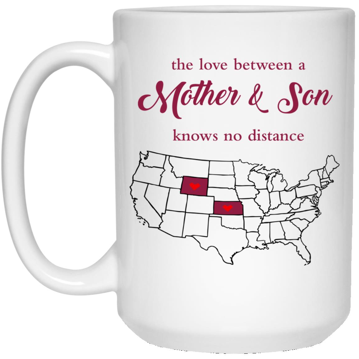 Kansas Wyoming The Love Between Mother And Son Mug - Mug Teezalo