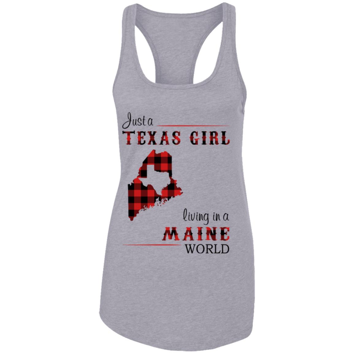 Just A Texas Girl Living In A Maine World T- Shirt - T-shirt Teezalo