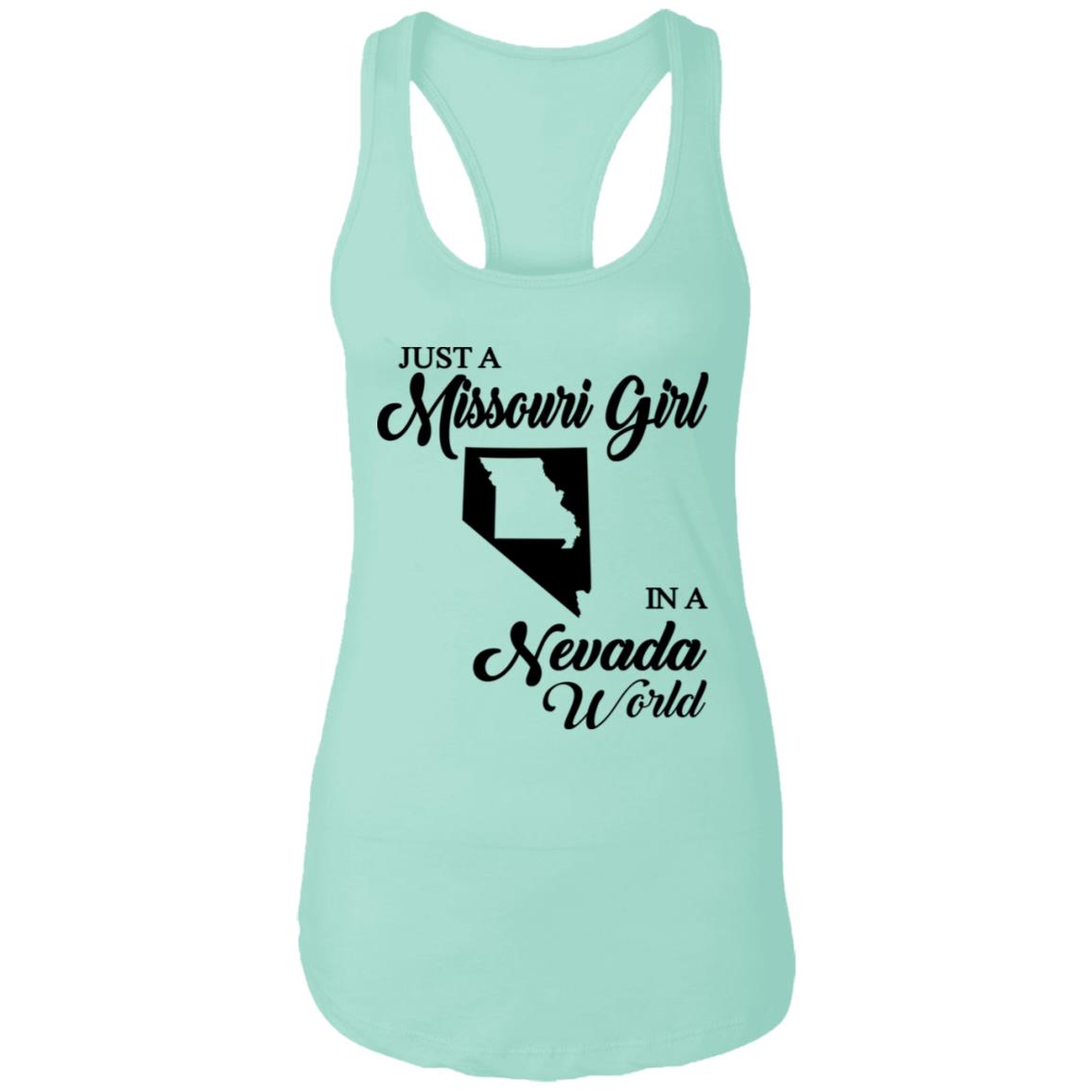 Just A Missouri Girl In A Nevada World T Shirt - T-shirt Teezalo
