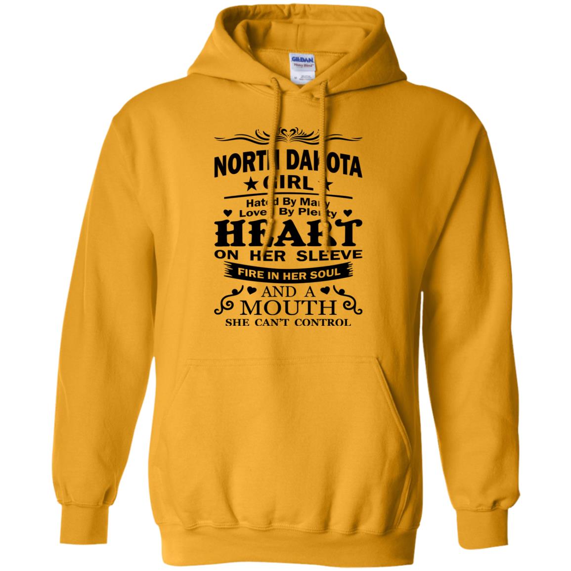 North Dakota Girl Hated By Many Loved By Plenty Hoodie - Hoodie Teezalo